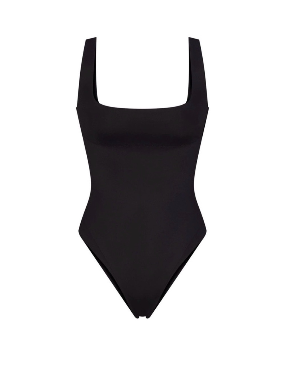 SKIMS Black Square-Neck One-Piece Swimsuit size small
